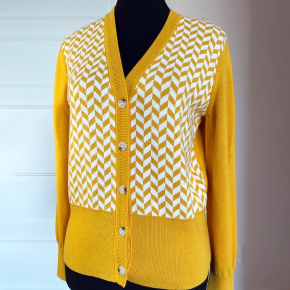 Cotton Blend Chevron Cardigan - Picture 12 of 12